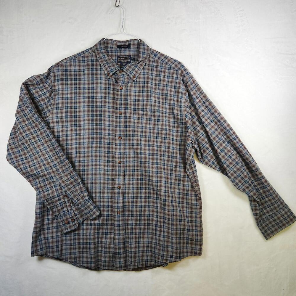 Pendleton Wool Landry Plaid Long Sleeve Button Down Shirt Size 2XL